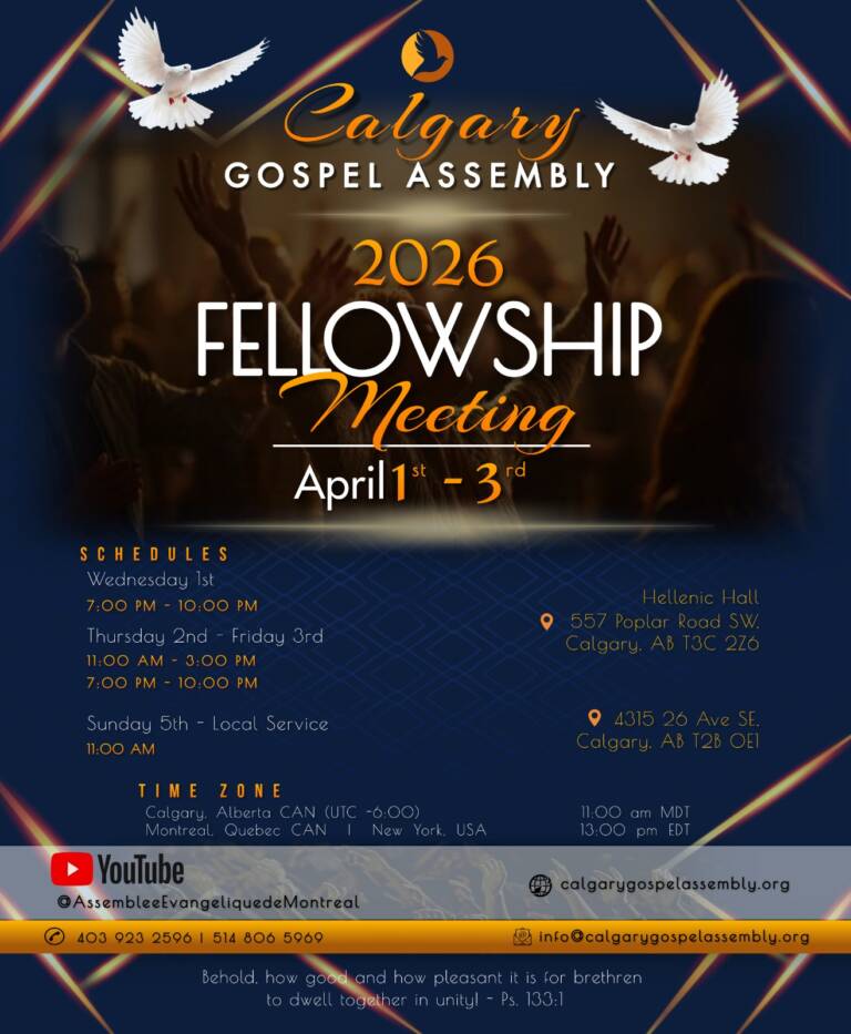 Calgary Gospel Assembly Meeting 2026 Poster